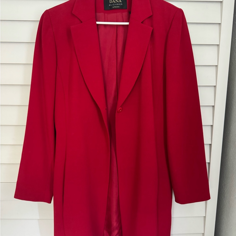 Dana Buchman Red Blazer Classic Tailored Fit